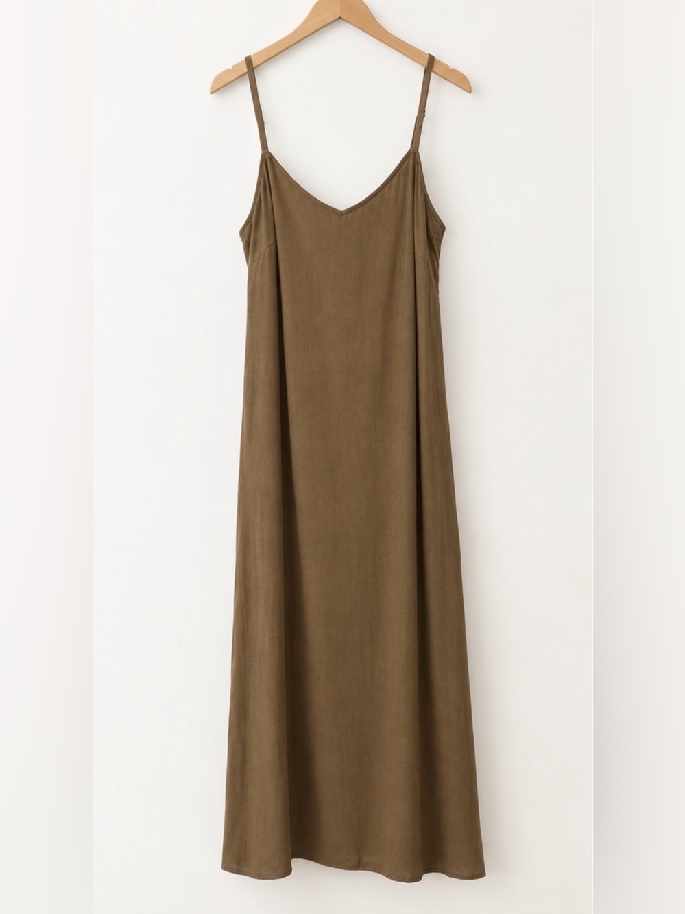 ABLE Pepper Midi Slip Dress in Tan/Camel - Size Small
